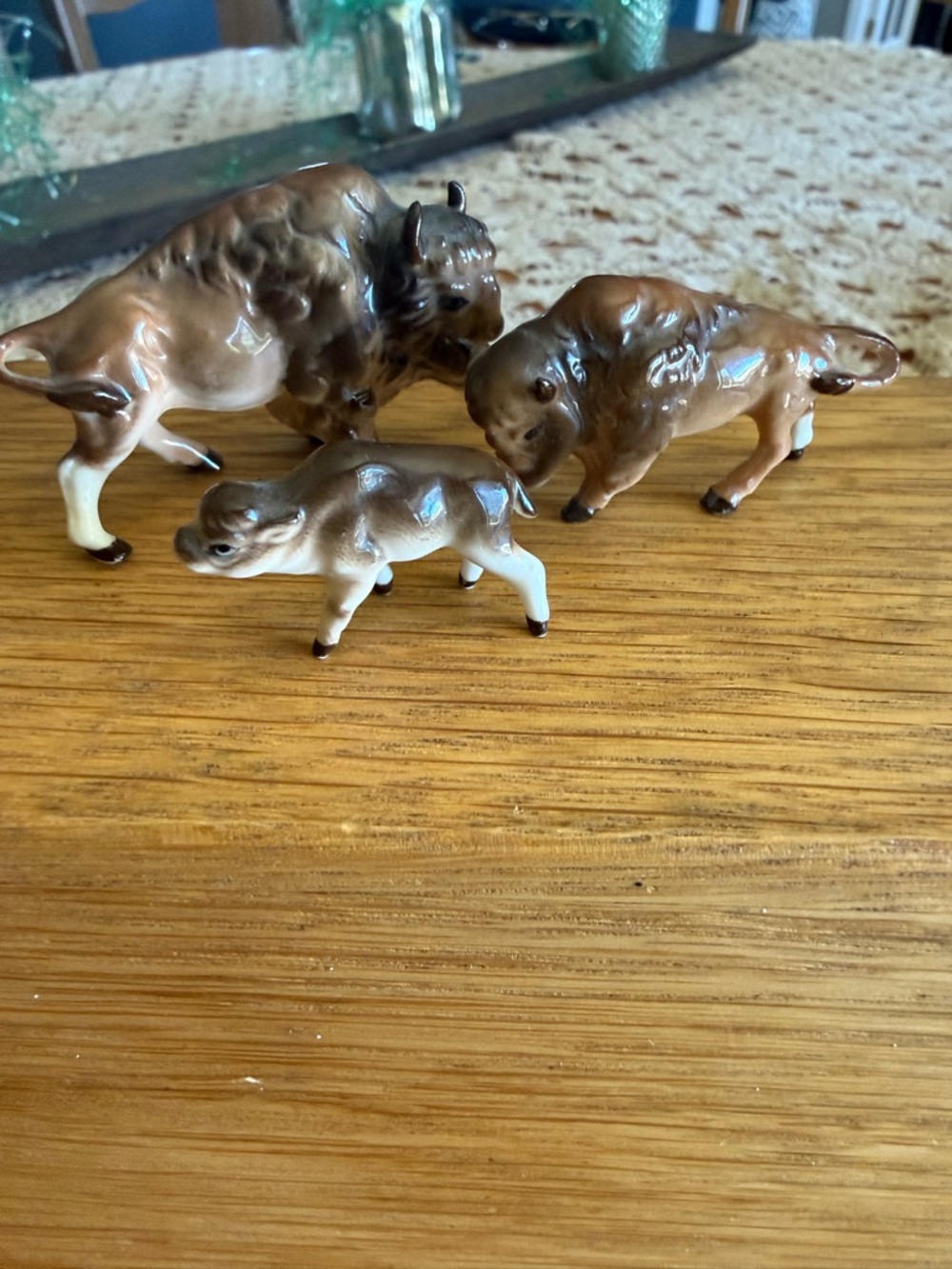 Bone China Buffalo Figurines